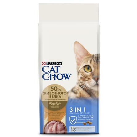 Сухой корм Cat Chow® 3 в 1 с высоким содержанием домашней птицы и с индейкой, Пакет – интернет-магазин Ле’Муррр