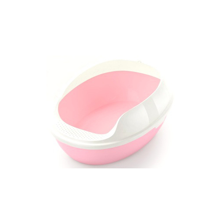 N1 Овальный лоток с бортом без решетки для кошек, розовый – интернет-магазин Ле’Муррр